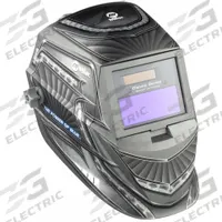 MILLER Welding Helmet: Auto-Darkening, 2 Arc Sensors, Black/Gray/Silver, Metal Matrix, W8 to W13 (MPN 288519). Key specifications — Color: Black/Gray/Silver; Suspension Adjustment Type: Ratchet; Series: Classic VS; Graphics: Metal Matrix; Viewing Area: 3.82 in x 2.44 in; Brand: MILLER; Grind Mode: Yes; Helmet Material: Nylon.