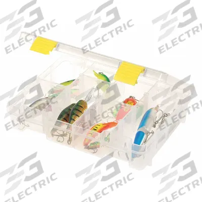 PLANO MOLDING Compartment Box: 9 in x 7 in x 2 in, Clear - Small Parts Compartmented Boxes with Adjustable Dividers