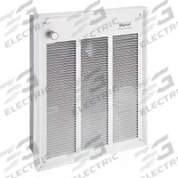 DAYTON Recessed Electric Wall-Mount Heater: 3600 W/4800 W, 240/277V AC, Single Phase, White (MPN 3UF63). Key specifications — Grille Color: White; Programming Capability: Non-Programmable; Wattage Output: 3600 W/4800 W; Voltage, Phase: 240/277V AC, 1-phase; Rough-In Dimensions - H x W x D: 18-1/4 in x 14-5/8 in x 3-7/8 in; Nominal Voltage - HVAC: 277V AC; Brand: DAYTON; Phase: Single.