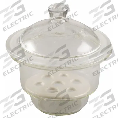 APPROVED VENDOR Desiccator: Non-Vacuum, Round, Glass/Porcelain, 9 3/8 in Overall Dia, 10 in Overall Ht - Non-Vacuum Desiccators