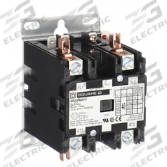 SQUARE D Definite Purpose Magnetic Contactor: 2 Poles, 120V AC, 40 A, Non-Reversing (MPN 8910DPA42V02). Key specifications — Brand: SQUARE D; Coil Voltage: 110/120V AC; Contactor Style: HVACR Definite Purpose Contactor; Terminal Connection Type: Box Lugs; Maximum Voltage Rating: 600V AC; Series: 8910 Series Type DPA; Phase: Single; Main Pole Contact Form: 2NO.