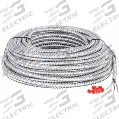SOUTHWIRE Metal Clad Armored Cable: 14 AWG, 3 Conductors, Copper, 50 ft, Aluminum, Std, THHN (MPN 68582622). Key specifications — Brand: SOUTHWIRE.
