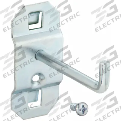 APPROVED VENDOR Single Rod Pegboard Hook: 2 1/2 in x 1 in, Screw-In, Surface - Hooks for Square-Hole Pegboard