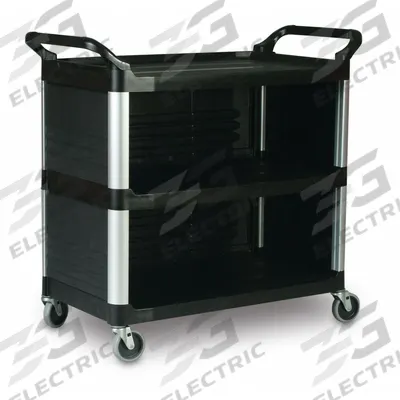 RUBBERMAID COMMERCIAL PRODUCTS Utility Cart: Enclosed, 300 lb Max Load Capacity - Enclosed Plastic Carts