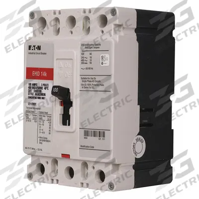 EATON Molded Case Circuit Breaker: 90 A Amps, 18kA at 240V AC, Fixed, ABC, Load Side Lug - FD-Frame Eaton Molded Case Circuit Breakers