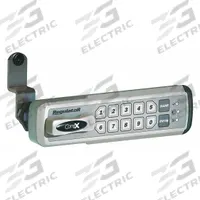COMPX REGULATOR Electronic Keyless Lock: Brushed Nickel, Cam Latch, 1 1/2 in Body Ht, 12 Buttons (MPN REG-M-R-3). Key specifications — Finish: Brushed Nickel; Latch Type: Cam Latch; Brand: COMPX REGULATOR; Manufacturer Part Number: REG-M-R-3.