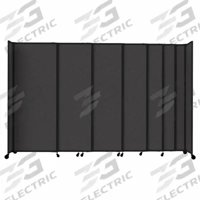 VERSARE Room Divider: 7 Panels, Opaque, Charcoal Gray Panel, 82 in Overall Ht - Bullet-Resistant Room Dividers