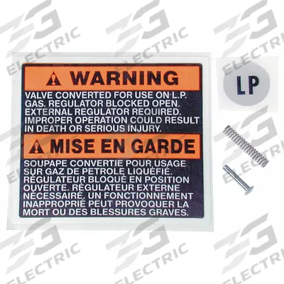 WHITE-RODGERS LP Gas Kit: Mfr Part # F0092 073700S1 - Seals, Fittings & Fasteners for HVACR Equipment