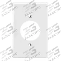 HUBBELL Wall Plate: Single Circular Opening, 1 Gang, White, Std Size (MPN P720W). Key specifications — Brand: HUBBELL; Material: Polycarbonate.