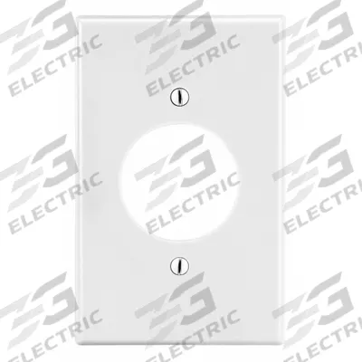 HUBBELL Wall Plate: Single Circular Opening, 1 Gang, White - General Purpose Wall Plates
