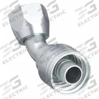 AEROQUIP Hydraulic Crimp Fitting: Steel x Steel, 45° Elbow, -6 For Hose Dash Size, JIC x Crimp (MPN 1AA6FJA6). Key specifications — Fitting Gender: Female x Genderless; Fitting Connection Type: JIC x Crimp; Thread Size: 9/16"-18; For Hose Dash Size: -6; Brand: AEROQUIP.