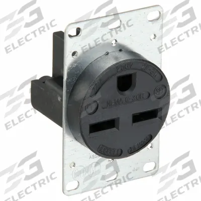 HUBBELL Receptacle: Single, 6-30, Black, 250V AC, 30 A, 2 Pole / 3 Wire (MPN HBL9330) - General Purpose Receptacles
