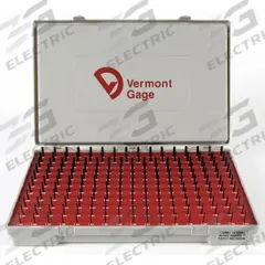 VERMONT GAGE Black Oxide-Coated Pin Gauge Set: No-Go (Minus), 1.3 mm to 4.98 mm, ZZ Tolerance Class (MPN 902200200). Key specifications — attr1182478: VERMONT GAGE; attr1182465: ZZ; attr1182466: +/-0.00020 in.