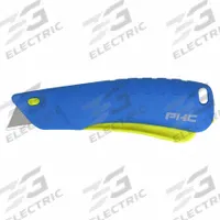 PACIFIC HANDY CUTTER, INC Safety Knife: 5 1/2 in Overall Lg, Textured, 3/4 in Overall Wd, Plastic (MPN E12209-4). Key specifications — attr307884: Slide Release Button; attr307885: Carbon Steel Pointed Tip; attr307882: Blue; attr307878: Textured; attr307881: Plastic; attr324892: PACIFIC HANDY CUTTER, INC.