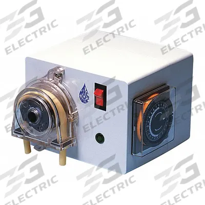MEC-O-MATIC Peristaltic Chemical Metering Pump: 115V AC, 1/60 hp HP - Timer Activated Peristaltic Chemical Dosing Pumps