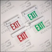 Edge-lit Exit Sign: 1 Faces, Green, Steel, Universal Field Selectable Chevrons, LED, White (MPN ERXL1WGCS). Key specifications — Housing Color: White; Brand: BIG BEAM; Lighting Technology: LED; Self Diagnostics: No; Housing Material: Steel; Text Color: Green.