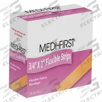 APPROVED VENDOR Adhesive Bandage: Strip Bandages, 3/4 in Wd, 3 in Lg, Not Metal Detectable, Fabric (MPN 67550). Key specifications — Product Type: Strip Bandages; Unitized: Unitized; Water Resistance: Not Water Resistant; Brand: APPROVED VENDOR; Latex Content: Latex Free; Metal Detectable: Not Metal Detectable; Package Type: Box; Manufacturer Part Number: 67550.