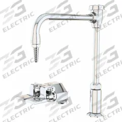 INSTOCK Laboratory Faucet: Faucet, Single-Post, For Cold Water/Hot Water Media, 2 Handles, 1 Outlets (MPN GRL084-8-3001-BH). Key specifications — Brand: INSTOCK; Color/Finish: Chrome; Handle Type: Foot Pedal; Inlet Connection Type: IPS; Index Text: H; Product Type: Faucet; Flow Pattern: Inline.