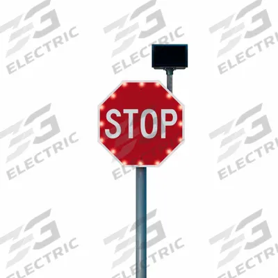 LED Traffic Signal Controller: 24 in Nominal Sign Size (W x H), Aluminum, 0.08 in Thick - Flashing LED Stop Signs