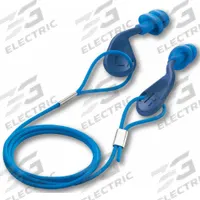 HEXARMOR Ear Plugs: Flanged, 25 dB NRR, Metal-Detectable, Corded, Reusable, Push-In, Blue, 48 PK (MPN 18-33001). Key specifications — Earplug Color: Blue; Brand: HEXARMOR; Style_Subhead: Corded.