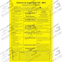 LOGICO2 CO2 MK9 Spanish Sign: 5 3/4 in Wd, 8 1/4 in Ht, Spanish (MPN SIGN C-U CO2 ES). Key specifications — Brand: LOGICO2; Product Type: Central Unit Sign; Printed Language: Spanish; Sign Material: Plastic.