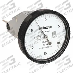 MITUTOYO Vertical Dial Test Indicator: 0 in to 0.03 in, Vertical, Inch, +/- 0.0005 in (MPN 513-452-10T). Key specifications — attr1184166: (3) Carbide Points; attr1200917: Vertical Dial Test Indicator; attr1184127: 513-452-10T; attr1184167: MITUTOYO; attr1184108: +/- 0.0005 in; attr1184144: Inspection Certificate.