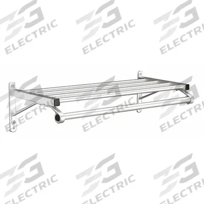 GLARO Wall-Mount Garment Rod: Rod Design (No ) Hooks, 7 in Overall Ht, 24 in Overall Wd - Wall-Mount Coat Hooks