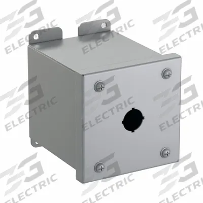HAMMOND Push Button Enclosure: 22mm, 1 Holes, Carbon Steel - Enclosures for 22mm Operators