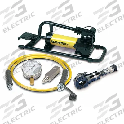 ENERPAC Hydraulic Cutterhead Set: Foot Pump, Guillotine Head, 10,000 psi - Cable Cutter Kits