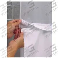 HOOKLESS Shower Curtain Liner: 57 in Curtain Wd, 70 in Hanging Lg, Polyester, Beige, Solid, Snap-In (MPN HBH40SL0557AM). Key specifications — Brand: HOOKLESS; Color: Beige; Material: Polyester; Pattern: Solid; Mounting Type: Snap-In.