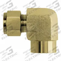 BRENNAN INDUSTRIES Compression Fitting Elbow: 1/2 in OD x 1/2 in Pipe Size, Tube x FNPT, Brass (MPN N2502-08-08-B). Key specifications — Compatible Fitting Brands: Parker A-LOK; Brand: BRENNAN INDUSTRIES; Series: N2502.