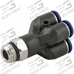 AIGNEP Push-Fit Wye Fitting: 1/4 in OD x 1/4 in OD x 1/4 in OD x 1/4 in OD Size, 1 7/8 in Overall Lg (MPN 85340-04-04). Key specifications — Brand: AIGNEP.