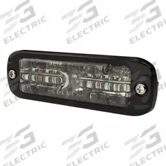 ECCO Warning Light: Emergency Vehicle Perimeter Light, Amber/White, 3/8 in Overall Wd, LED, 12-24V (MPN ED3802AWH-WWG). Key specifications — Operating Voltage: 12-24V; Number of Flash Patterns: 24; Includes: Mounting Hardware; Electrical Connection: 22 AWG Cable; Mount Type: Bolt; Brand: ECCO; Shape: Rectangular; Lighting SAE Class Rating: SAE Class 1.