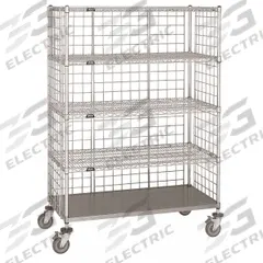 APPROVED VENDOR Stock Cart: 1,000 lb, Overall Dim. 24 in L x 60 in W x 69 in H, Adj, 3 Shelves (MPN LC-2460C). Key specifications — Caster/Wheel Configuration: (4) Swivel; Color: Silver; Shelf Adjustability: Adjustable; Brand: APPROVED VENDOR.