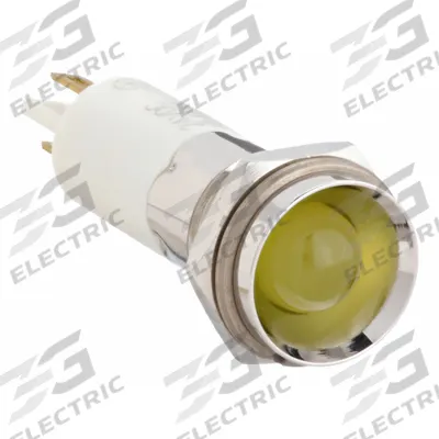 APPROVED VENDOR Protruding Panel Light: 12 mm Panel Mounting Hole Dia, LED, Yellow - LED Indicator Pilot Lights
