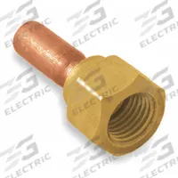 JB INDUSTRIES Flare to Sweat Adapter: 5/8 in Female SAE, 5/8 in Sweat, Brass, 2 PK (MPN A32703). Key specifications — Body Material: Brass; Brand: JB INDUSTRIES.
