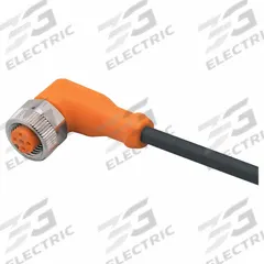 Single-Ended Cordset: M12 Female Bare Wire, 5 Pins, Black, PUR, 5 m Cable Lg, 4 A Max Current (A) (MPN EVC074). Key specifications — Cable Jacket Color: Black; End 1 Gender: Female; End 2 Connection Type: Bare Wire; IP Rating: IP67; Brand: IFM; Wire Size: 0.34 sq mm; Cable Jacket Material: PUR; End 1 Connection Type: M12.