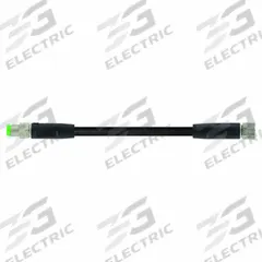 Cordset: M8 Male Straight X M8 Female Straight, 3 Pins, Black, PVC, 1 m Cable Lg, 24 AWG Wire Size (MPN 7000-88001-6100100). Key specifications — Cable Jacket Color: Black; End 1 Mounting Orientation: Straight; End 1 Gender: Male; End 1 Connection Type: M8; Cable Jacket Material: PVC; Brand: MURRELEKTRONIK; IP Rating: IP66K; End 2 Connection Type: M8.