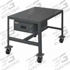 DURHAM MFG Work Table: Fixed Ht, Steel, 24 in x 18 in, 4,000 lb Overall Load Capacity (MPN MTDM182424-2K195). Key specifications — Unit Type: Not Expandable or Modular; Assembly: Fully Assembled; Wheel Material: Phenolic; Frame Material Finish: Powder Coated; Drawer Depth: 19-1/4 in; Drawer Height: 4-15/16 in; Mobility: Casters; Drawer Width: 13-5/16 in.