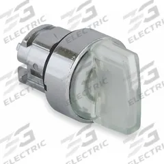 SCHNEIDER ELECTRIC Short-Handled Selector Switch: 22 mm Panel Mount Size, 3 Positions, Series XB4 (MPN ZB4BK1513). Key specifications — Action: Momentary/Maintained/Momentary; Cam: No Cam Included; Brand: SCHNEIDER; Switch Bezel Material Type: Metallic.