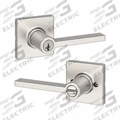 KWIKSET Door Lever Lockset: Office Lever Locksets, Nickel, ADA Compliant (MPN 405CSL-SQT-15-SMT-6AL-RCS). Key specifications — attr1024149: Not Ligature-Resistant; attr1011488: KWIKSET; attr1011524: No Message; attr1011506: Rose; attr1011485: Yes; attr1059461: Satin Nickel-Plated : Zinc.