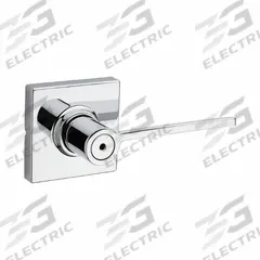 KWIKSET Door Lever Lockset: Privacy Lever Locksets, Chrome, ADA Compliant (MPN 300LRL-SQT-26-6AL-RCS). Key specifications — Ligature Resistance: Not Ligature-Resistant; Brand: KWIKSET; Lockset Function ANSI Code: F76; Visual Indicator Message: No Message; Lockset Style: Rose; ADA Compliant: Yes; Finish: Bright Chromium-Plated : Zinc.