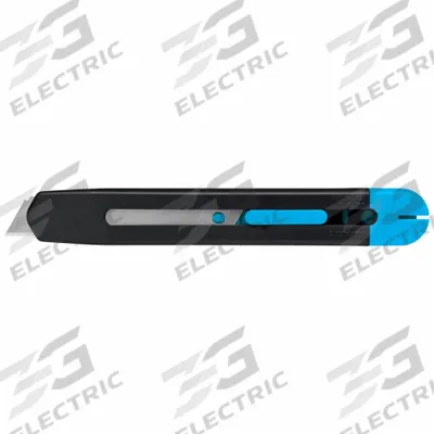MARTOR Utility Knife: 178 mm Overall Lg, Plain, Black/Blue, Plastic - 18mm Blade Snap-Off Knives