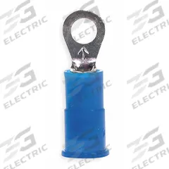 3M Ring Terminal: Blue, Nylon Insulation, #6 Stud Size, 16 AWG to 14 AWG Wire Sizes, 1,000 V (MPN MNG14-6R/SX). Key specifications — attr1308027: 3M.