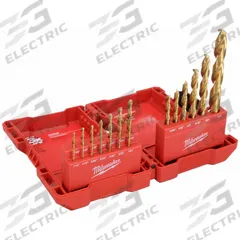MILWAUKEE Jobber Length Drill Bit Set: 20 Pc, 1/16" to 1/2", 135° Split Point, TiN-Coated HSS (MPN 48-89-1105). Key specifications — attr1236168: PACKOUT™ Case.