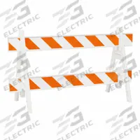 PLASTICADE Traffic Barricade: 28 in Overall Ht, 28 in x 28 in, Engineer, Barricade, Reflective, Sand (MPN 200-A8EG). Key specifications — Color: White; Includes: (2) Legs; Manufacturer Part Number: 200-A8EG; Brand: PLASTICADE; Accepts Light: Yes; Frame Material: HDPE; Style: A-Frame; Panel Material: Plastic.