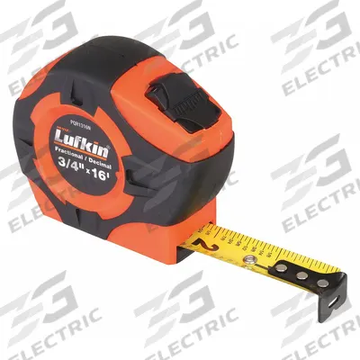 CRESCENT LUFKIN Tape Measure: Nonmagnetic Single Hook Tip, 16 ft - Decimal & Fractional-Read Tape Measures