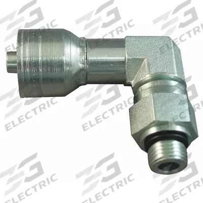 AEROQUIP Hydraulic Crimp Fitting: Steel x Steel, 90° Elbow, -8 For Hose Dash Size - Aeroquip Crimp Hydraulic Hose Fittings with ORB Connection