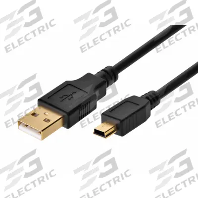MONOPRICE Standard USB Cable: Type A End 1, Mini B End 2, Black, 15 ft Lg - Standard USB & Lightning Cables