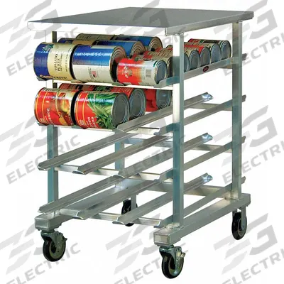NEW AGE Can Rack: Half Size, 4 Shelves, 96 Cans Held, Mobile, 41 in Overall Ht - Mobile Can Racks